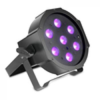 Cameo FLAT PAR CAN 7X3W UV IR - 7 x 3 W High Power FLAT LED UV PAR - Scheinwerfer in schwarzem Gehäuse