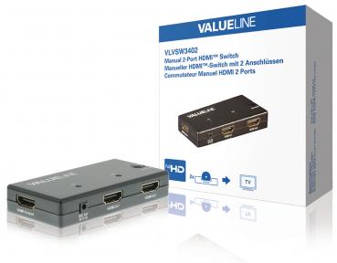 2-Port HDMI Schalter Schwarz