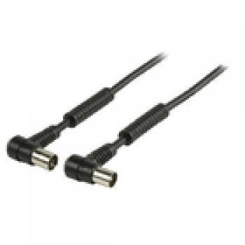 Koaxkabel 100 dB abgewinkelt Koax-Stecker - Koax-Kupplung 10.0 m Schwarz