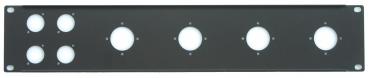 19" 2HE Rackpanel 4x Loch D-SIZE/24mm + 4x Loch SPK