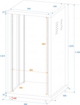 ROADINGER Stahl-Rack SR-19, 36HE