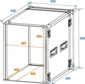ROADINGER Rack Profi 20HE 45cm