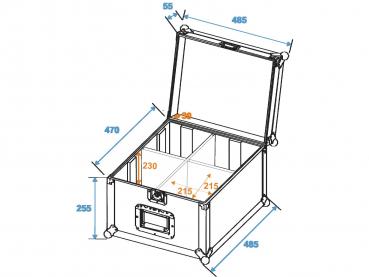 ROADINGER Flightcase 4x PAR-56 Spot kurz