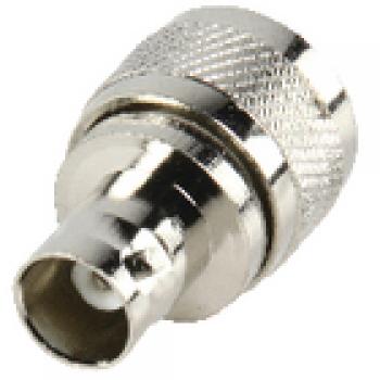 Antennenadapter PL259 male - BNC-Kupplung Silber