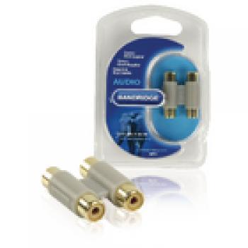 Mono-Audio-Adapter 2x RCA female - 2x RCA female Grau