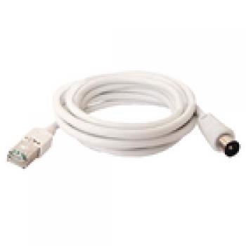 Koaxialkabel Koax-Stecker - RJ45 (8P8C) male 2.00 m Weiss