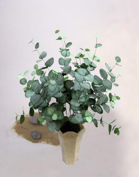 EUROPALMS Eukalyptusbusch, Kunstpflanze, 50cm