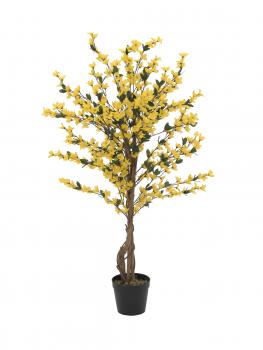 EUROPALMS Forsythienbaum mit 3 Stämmen, Kunstpflanze, gelb, 120c