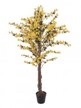 EUROPALMS Forsythienbaum mit 3 Stämmen, Kunstpflanze, gelb, 150c
