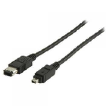 FireWire 400-Kabel FireWire 4-pol. male - FireWire 6-pol. male 2.00 m Schwarz