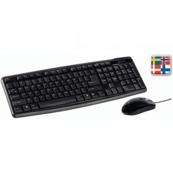 Kabelgebundene Maus und Tastatur Standard USB Nordisch Schwarz