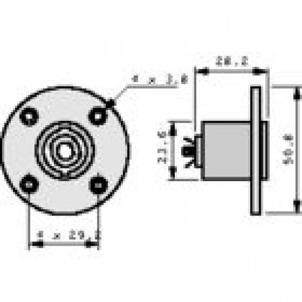 4-poliger SpeakON Einbaustecker, runder G-Flansch