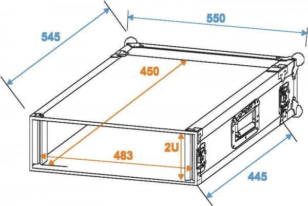 ROADINGER Rack Profi 2HE 45cm
