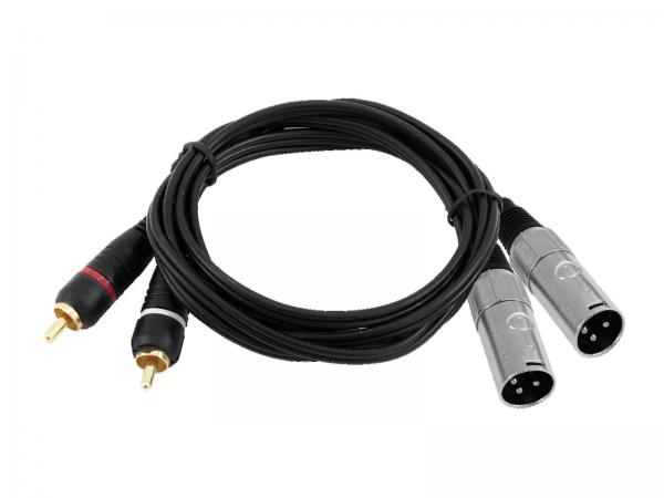 OMNITRONIC Adapterkabel 2xXLR(M)/2xCinch 3m sw