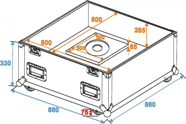 ROADINGER Flightcase Spiegelkugel 75cm