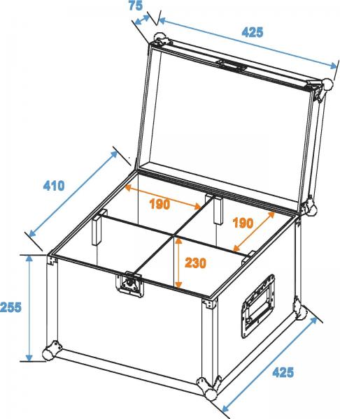 ROADINGER Flightcase 4x TMH-6/7/8/9