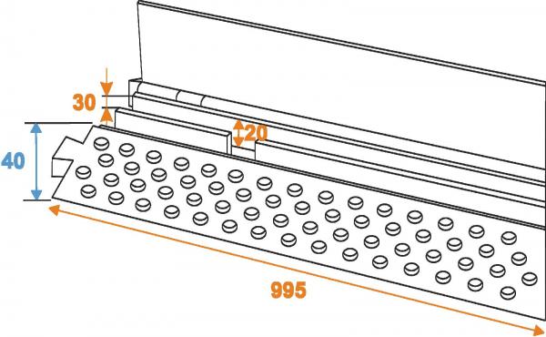 EUROLITE Kabelbrücke 2 Kanäle 1000x250mm