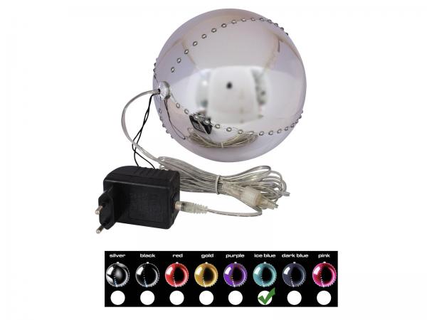 EUROPALMS LED Snowball 15cm, eisblau