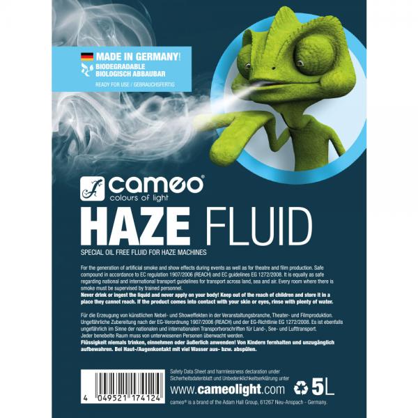 Cameo HAZE FLUID 5 L - Hazefluid für feine Nebeldichte und lange Standzeit, ölfrei 5 L